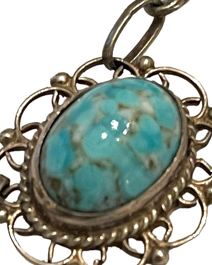 Plata De Jalisco VHLC Guad Mex 925 sterling RARE turquoise necklace southwestern