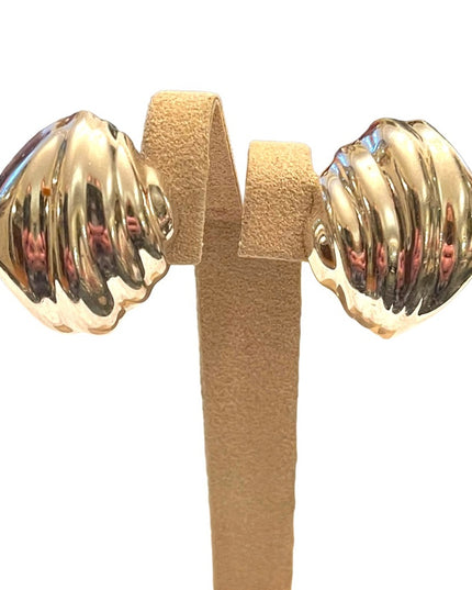 VTG Taxco Mexico MFV Signed artisan earrings Wave clip on sterling Silver 925