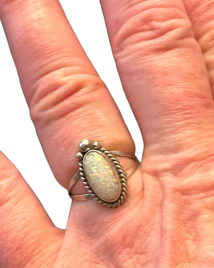 Vintage sterling silver 925 southwestern OPAL artisan made ring