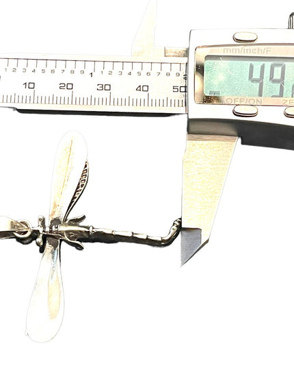 stunning vintage Sterling silver 925 Dragon fly large necklace pendant