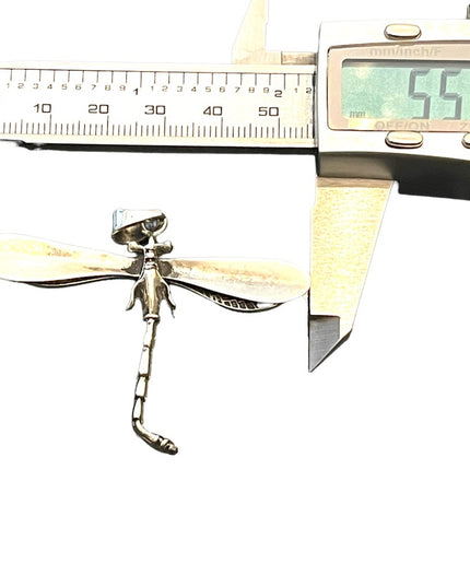 stunning vintage Sterling silver 925 Dragon fly large necklace pendant