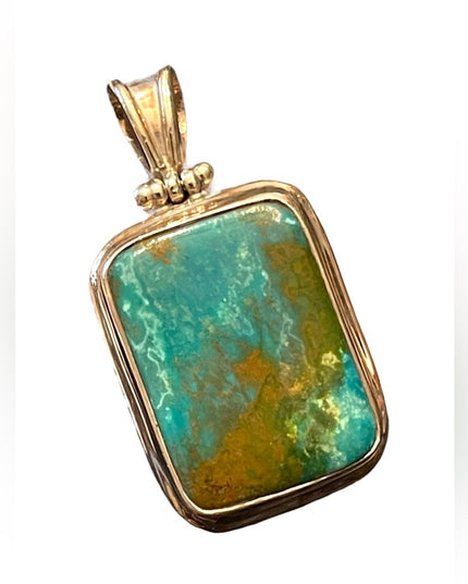 Sterling silver 925 Fancy turquoise Large necklace pendant