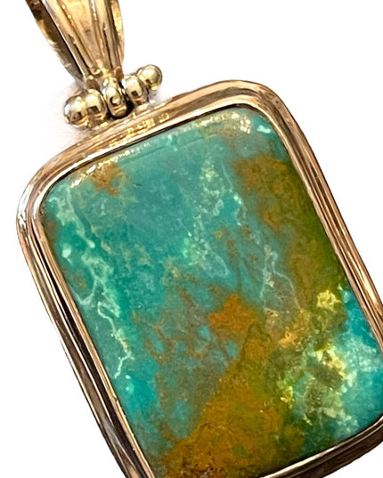 Sterling silver 925 Fancy turquoise Large necklace pendant