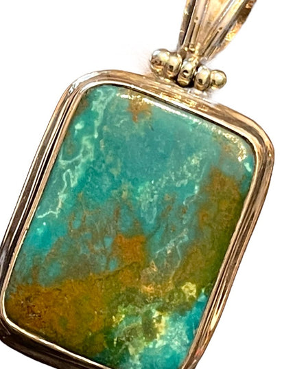 Sterling silver 925 Fancy turquoise Large necklace pendant