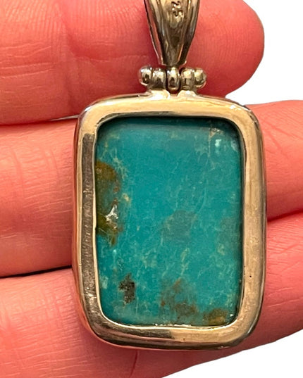 Sterling silver 925 Fancy turquoise Large necklace pendant