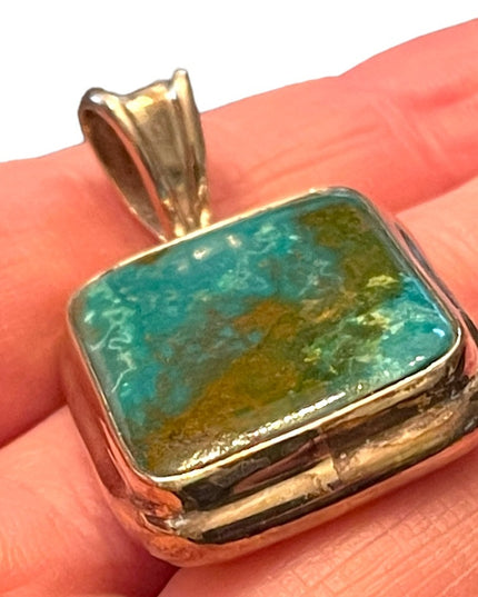 Sterling silver 925 Fancy turquoise Large necklace pendant