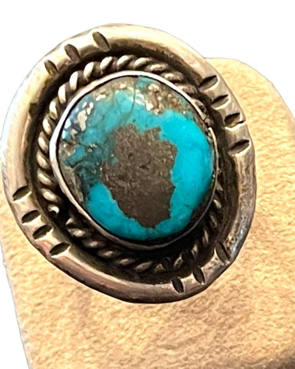 Vintage sterling silver 925 Native Southwestern turquoise ring