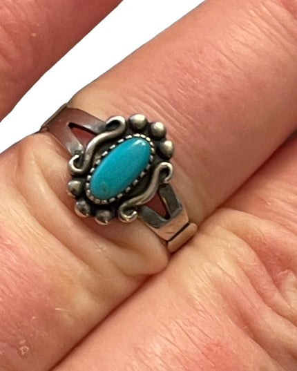 Vintage Sterling silver 925 Turquoise William Wheeler Southwestern Ring