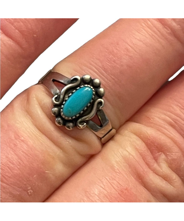 Vintage Sterling silver 925 Turquoise William Wheeler Southwestern Ring