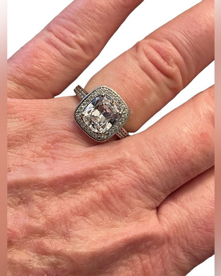 Lovely sterling silver 925 Fancy CZ engagement ring or RH dinner cluster