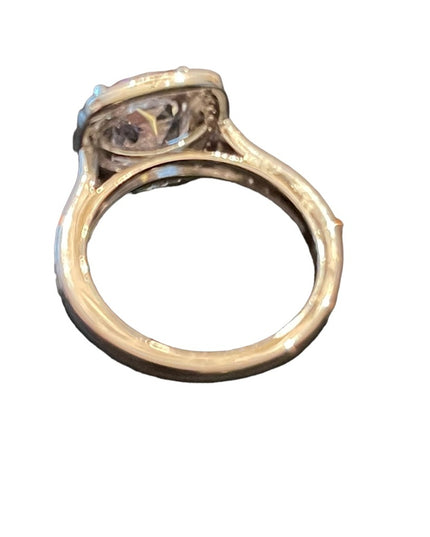 Lovely sterling silver 925 Fancy CZ engagement ring or RH dinner cluster