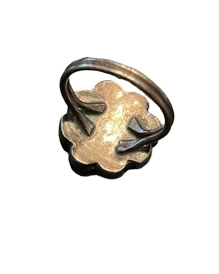 Vintage sterling silver Southwestern Abalone flower ring