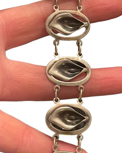 Art Deco vintage Dancraft art deco Sterling silver 925 Cala Lily SET Parure