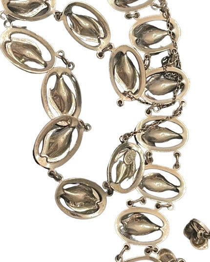 Art Deco vintage Dancraft art deco Sterling silver 925 Cala Lily SET Parure