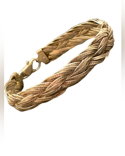 Lovely Chunky heavy Sterling silver Braided fancy bracelet Male female Unisex