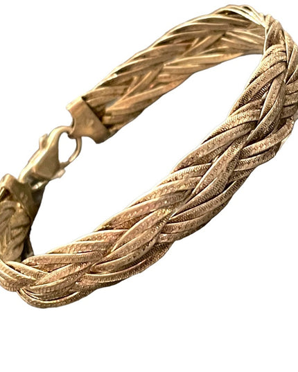Lovely Chunky heavy Sterling silver Braided fancy bracelet Male female Unisex