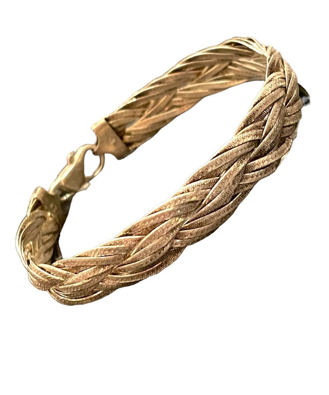 Lovely Chunky heavy Sterling silver Braided fancy bracelet Male female Unisex