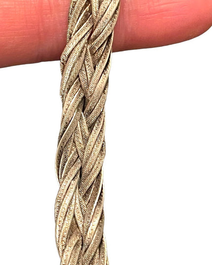 Lovely Chunky heavy Sterling silver Braided fancy bracelet Male female Unisex