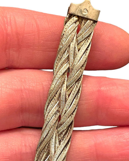Lovely Chunky heavy Sterling silver Braided fancy bracelet Male female Unisex