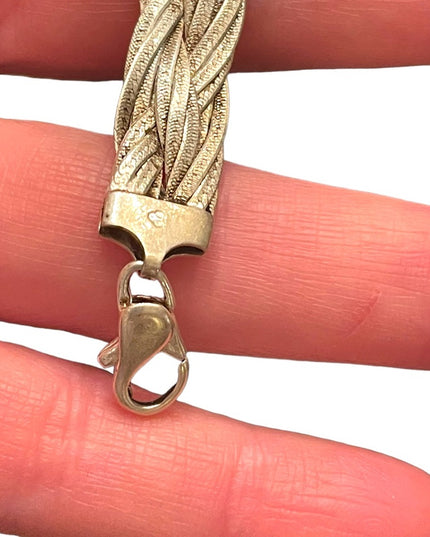 Lovely Chunky heavy Sterling silver Braided fancy bracelet Male female Unisex