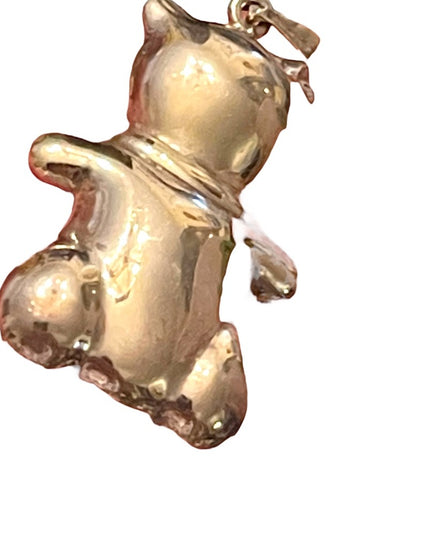 Cute fun Large sterling silver 925 teddy bear necklace pendant