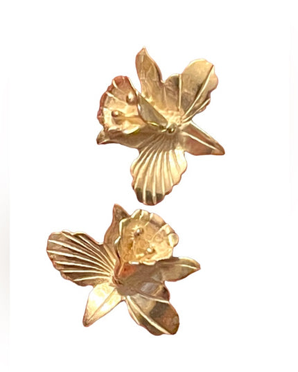 Lovely sterling silver 925 Orchid earrings flower