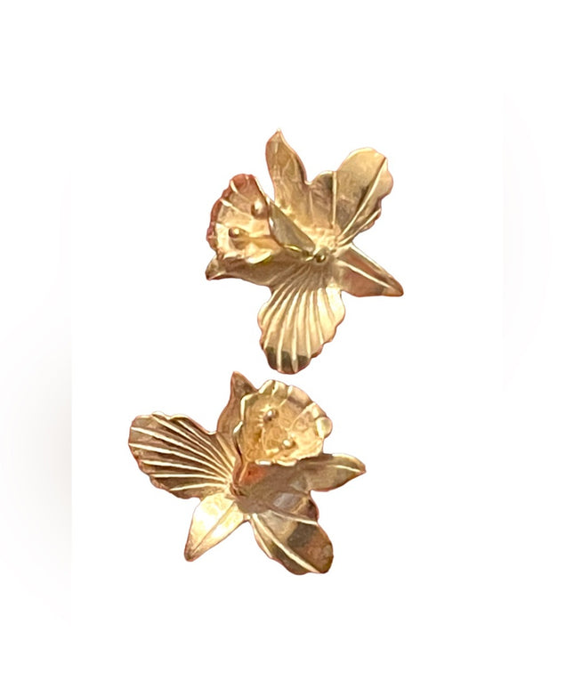 Lovely sterling silver 925 Orchid earrings flower