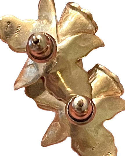 Lovely sterling silver 925 Orchid earrings flower