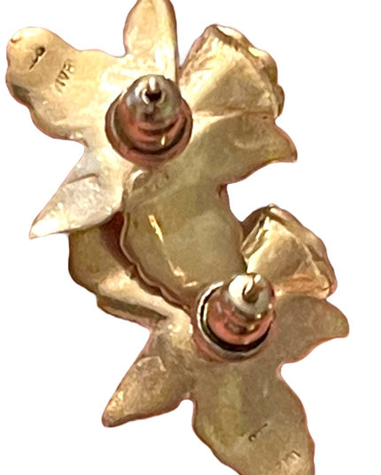 Lovely sterling silver 925 Orchid earrings flower