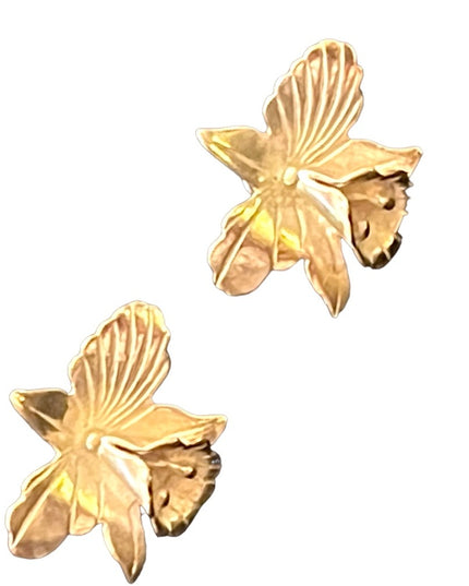 Lovely sterling silver 925 Orchid earrings flower
