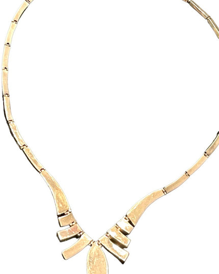 Stunning vintage sterling silver 950 Mexico handmade Tiger eye inlay neclace