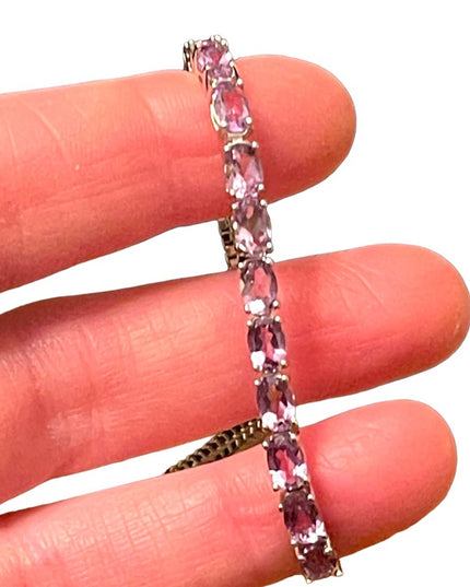 Sterling silver 925 Amethyst adjustable link tennis bracelet