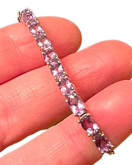 Sterling silver 925 Amethyst adjustable link tennis bracelet