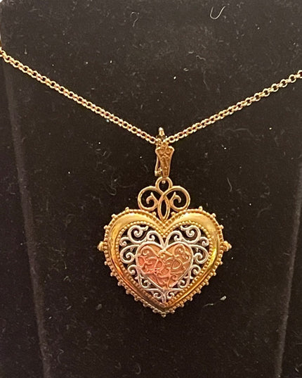 Michael Valitutti Gems En Vogue Sterling 18k GP Ruby heart Paris necklace