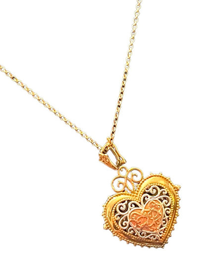 Michael Valitutti Gems En Vogue Sterling 18k GP Ruby heart Paris necklace