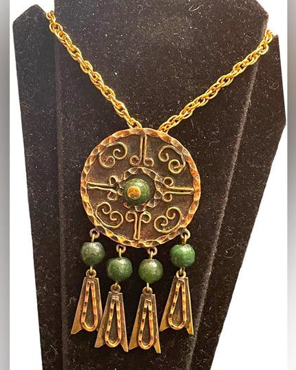 Vintage Copper COBRI Mexico necklace pendant brooch