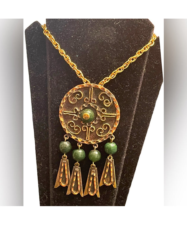 Vintage Copper COBRI Mexico necklace pendant brooch