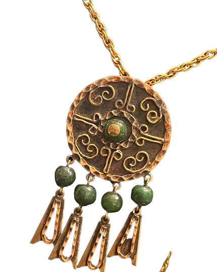 Vintage Copper COBRI Mexico necklace pendant brooch