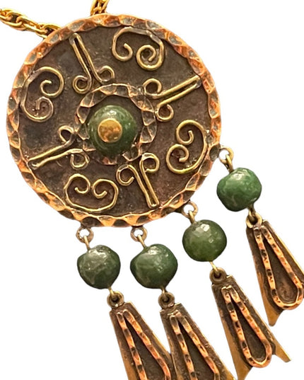 Vintage Copper COBRI Mexico necklace pendant brooch