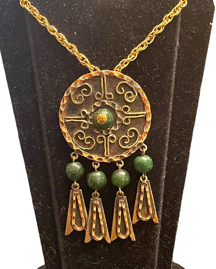 Vintage Copper COBRI Mexico necklace pendant brooch