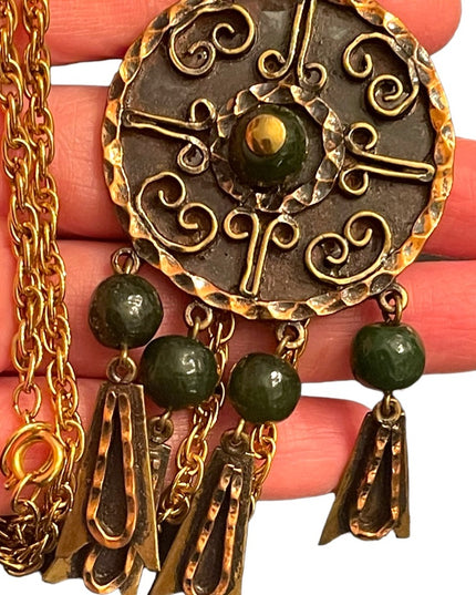 Vintage Copper COBRI Mexico necklace pendant brooch