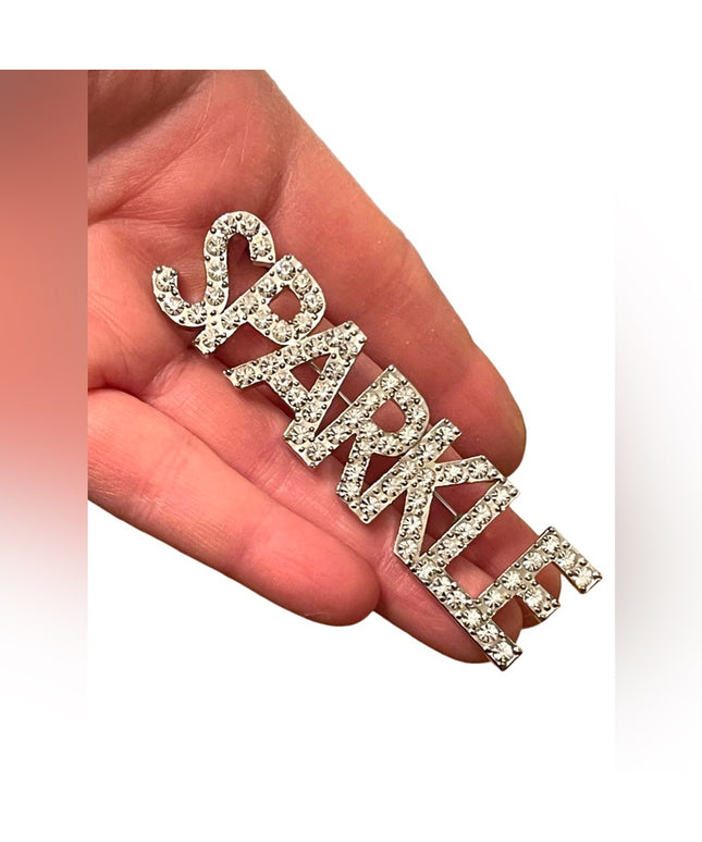 Vintage rhinestone glass SPARKLE brooch