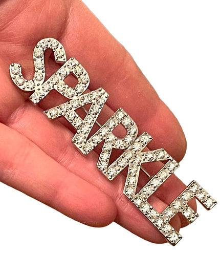 Vintage rhinestone glass SPARKLE brooch