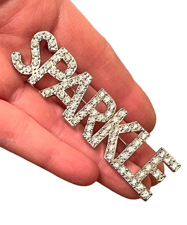 Vintage rhinestone glass SPARKLE brooch