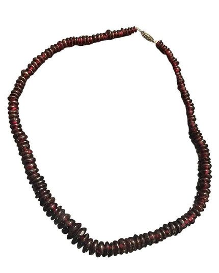 Vintage 10k WG Fancy high quality Garnet bead necklace