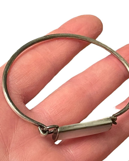 Vintage sterling silver 925 MOP mother of pearl bangle bracelet N 💜 Z