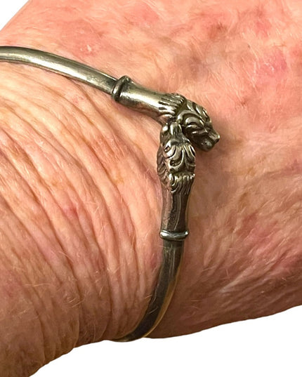 Stunning sterling silver 925 Serpent snake head vintage bangle bracelet