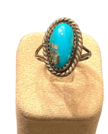 Vintage Navajo sterling 925 CB artisan turquoise Southwestern ring