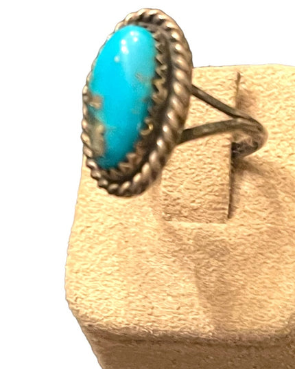 Vintage Navajo sterling 925 CB artisan turquoise Southwestern ring