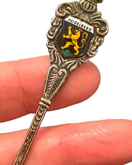Vintage Heidelberg Germany Schloss silver plt Enameled collectible spoon
